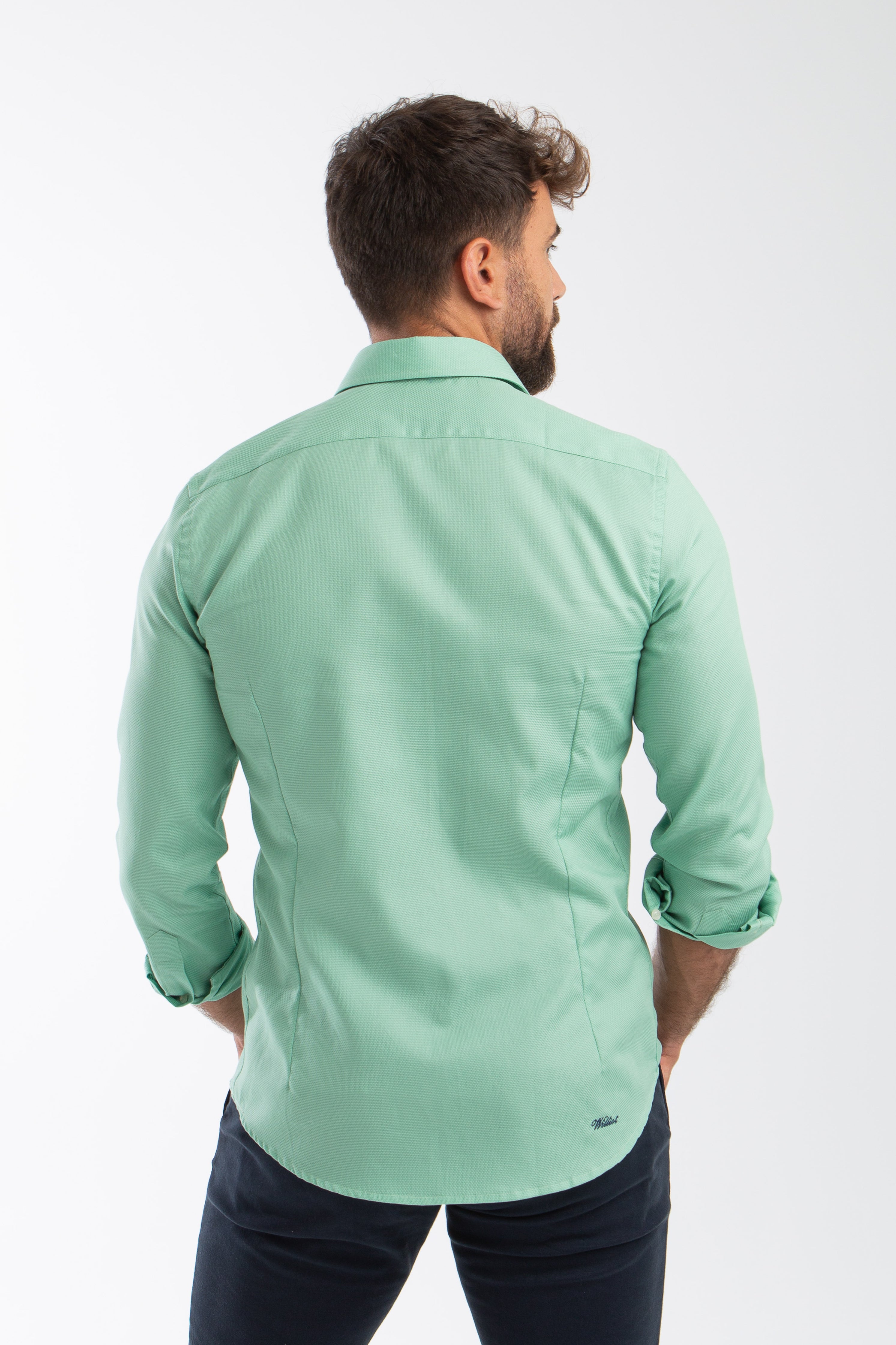 Camisa Micro Estructura Verde
