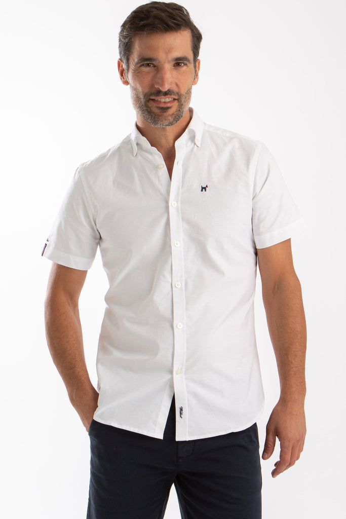 Camisa Manga Corta Oxford Blanco