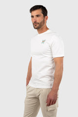 Camiseta Blanca Con Logos Étnicos