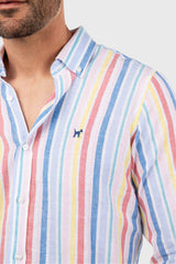 Camisa Rayas Multicolor Lino