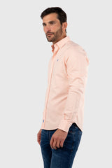 Camisa Micro Vichy Naranja Slim Fit