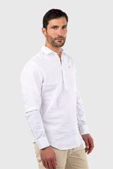 Camisa Polera Lino Blanca