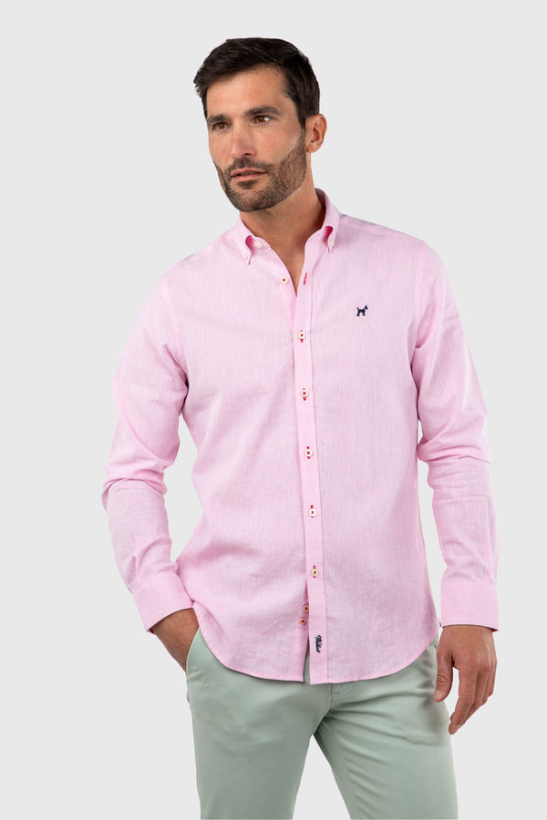 Camisa Rosa Claro en Lino