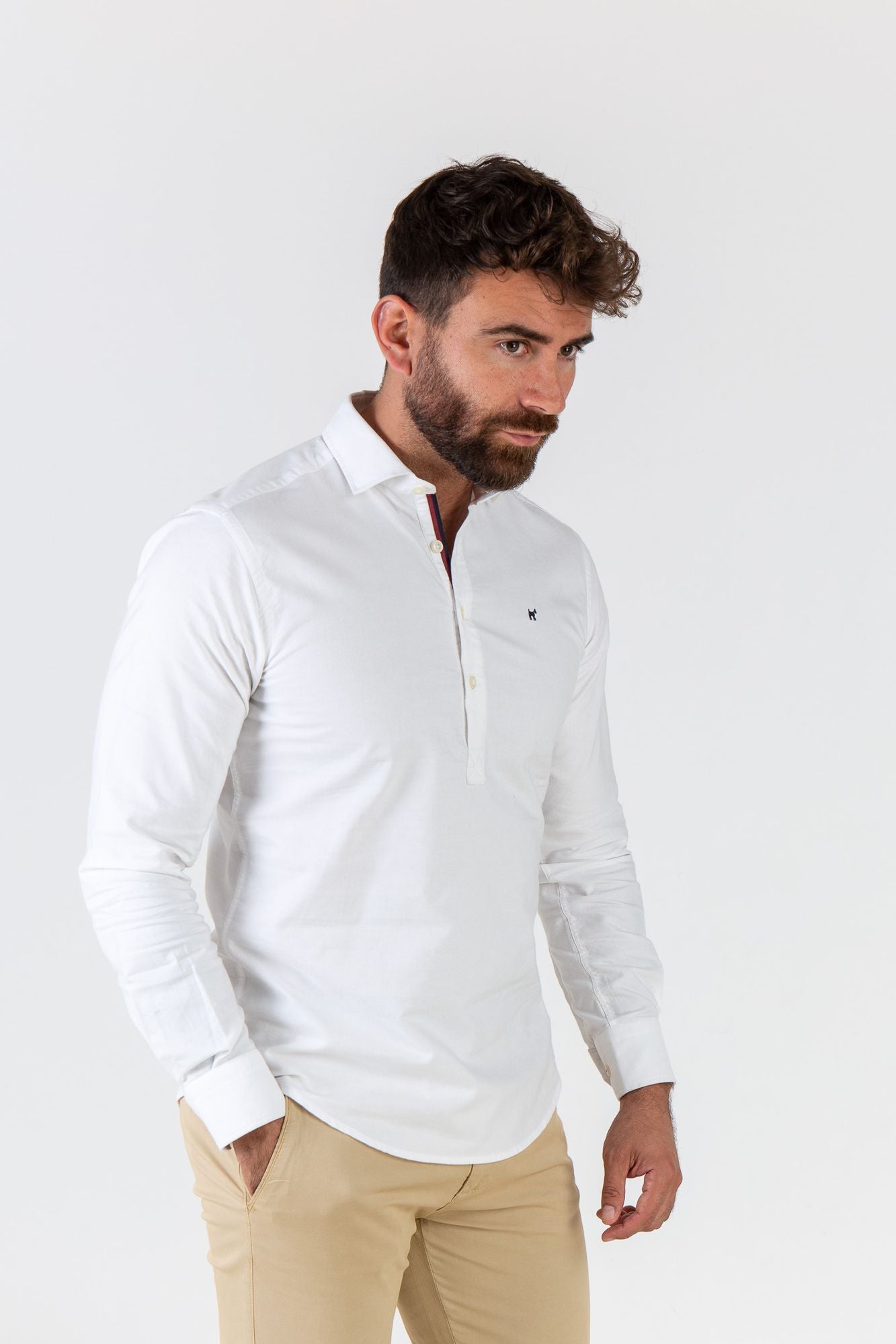 Camisa Polera Oxford Blanco
