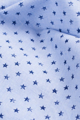 Pañuelo Celeste de Lino Con Estampado Estrella